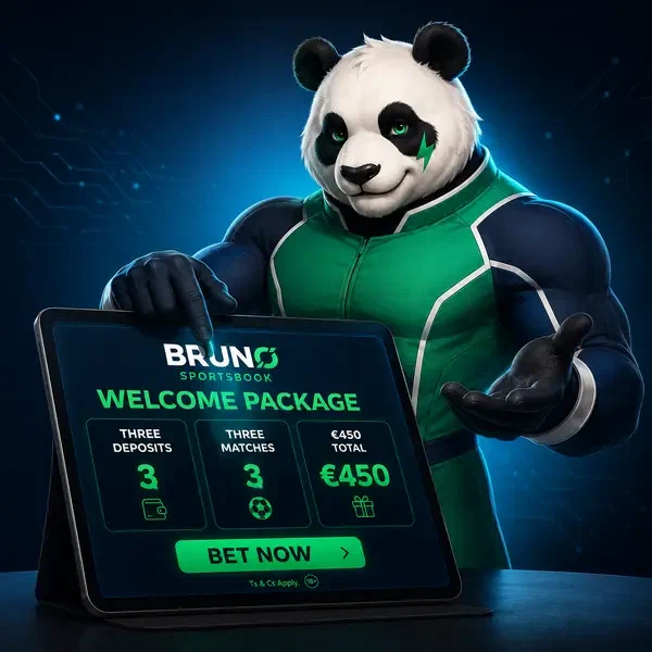 Sportwetten-Interface leuchtet bei Bruno Sportsbook mit dreistufigem Willkommenspaket