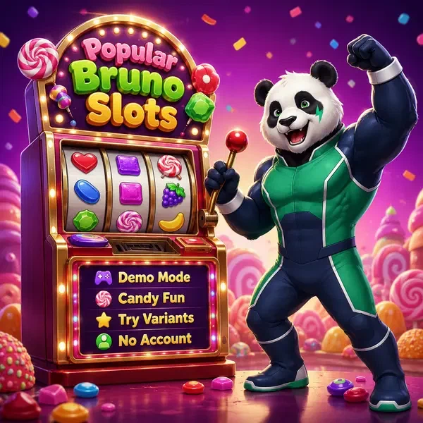 Bruno der Bär zieht Spielautomaten-Hebel bei den beliebtesten Bruno Demo-Spielautomaten gerade jetzt Casino